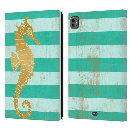 Paul Brent Coastal Gold Seahorse Leather Book Wallet Case Cover For Apple iPad Pro 11 M4 2024