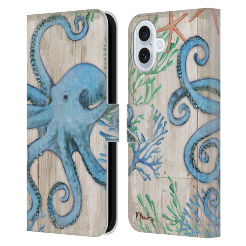 Paul Brent Coastal Sealife Leather Book Wallet Case Cover For Apple iPhone 16 Plus