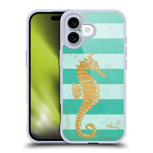 Paul Brent Coastal Gold Seahorse Soft Gel Case for Apple iPhone 16