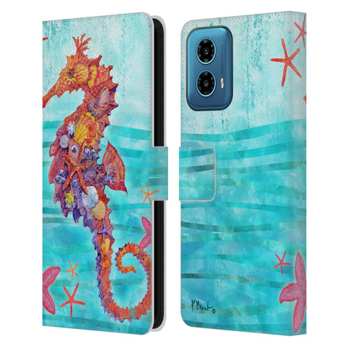 Paul Brent Coastal Seahorse Leather Book Wallet Case Cover For Motorola Moto G34 5G