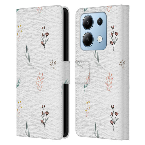 Anis Illustration Flower Pattern 2 Botanicals Leather Book Wallet Case Cover For Xiaomi Redmi Note 13/13 Pro 5G