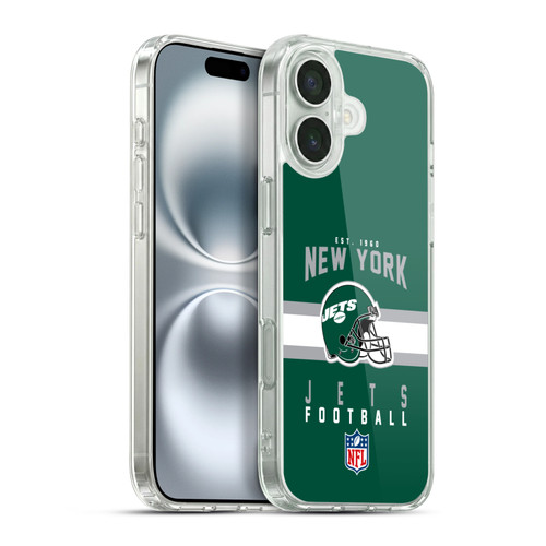 NFL New York Jets Graphics Helmet Typography Soft Gel Case for Apple iPhone 16 Plus & MagSafe