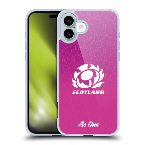 Scotland Rugby Graphics Gradient Pattern Soft Gel Case for Apple iPhone 16 Plus