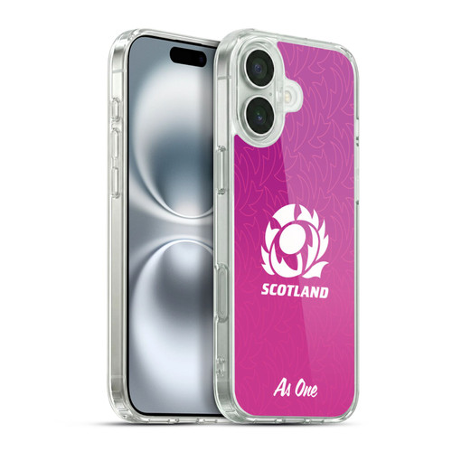 Scotland Rugby Graphics Gradient Pattern Soft Gel Case for Apple iPhone 16 Plus
