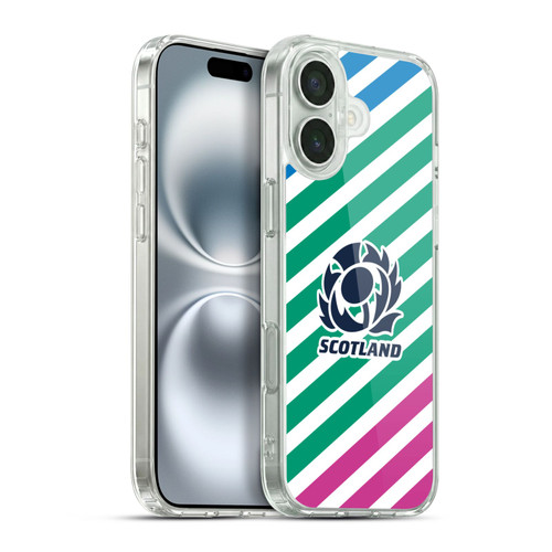 Scotland Rugby Graphics Lines Soft Gel Case for Apple iPhone 16 Plus