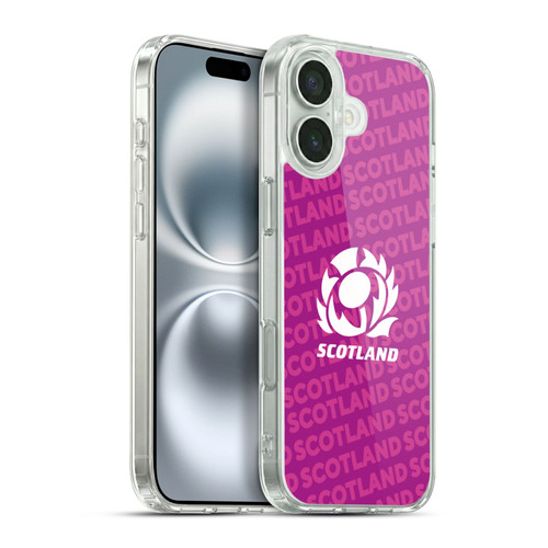 Scotland Rugby Graphics Logo Purple Soft Gel Case for Apple iPhone 16 Plus