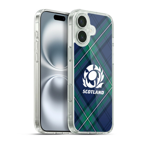 Scotland Rugby Graphics Tartan Oversized Soft Gel Case for Apple iPhone 16 Plus