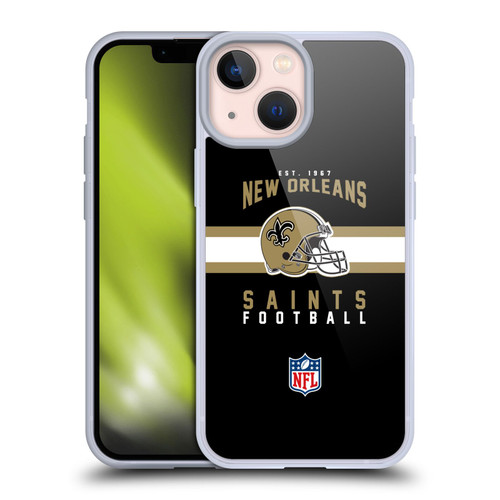 NFL New Orleans Saints Graphics Helmet Typography Soft Gel Case for Apple iPhone 13 Mini