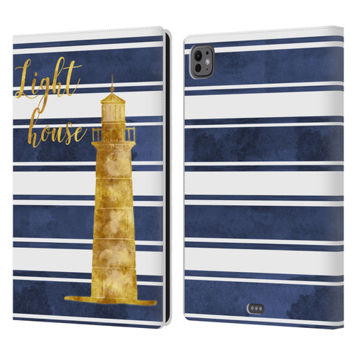 Paul Brent Nautical Lighthouse Leather Book Wallet Case Cover For Apple iPad Pro 11 M4 2024