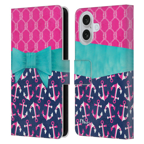 Paul Brent Nautical Bow Leather Book Wallet Case Cover For Apple iPhone 16