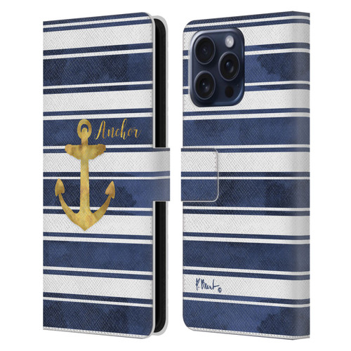 Paul Brent Nautical Anchor Leather Book Wallet Case Cover For Apple iPhone 16 Pro Max