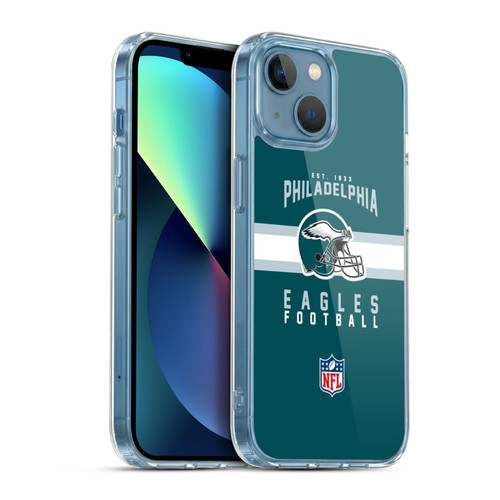 NFL Philadelphia Eagles Graphics Helmet Typography Soft Gel Case for Apple iPhone 13 Mini & MagSafe