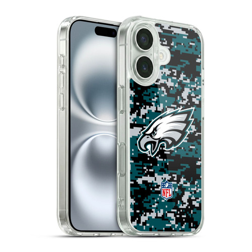 NFL Philadelphia Eagles Graphics Digital Camouflage Soft Gel Case for Apple iPhone 16 & MagSafe