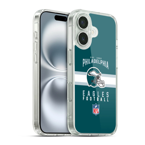 NFL Philadelphia Eagles Graphics Helmet Typography Soft Gel Case for Apple iPhone 16 & MagSafe