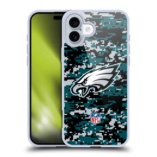 NFL Philadelphia Eagles Graphics Digital Camouflage Soft Gel Case for Apple iPhone 16 Plus