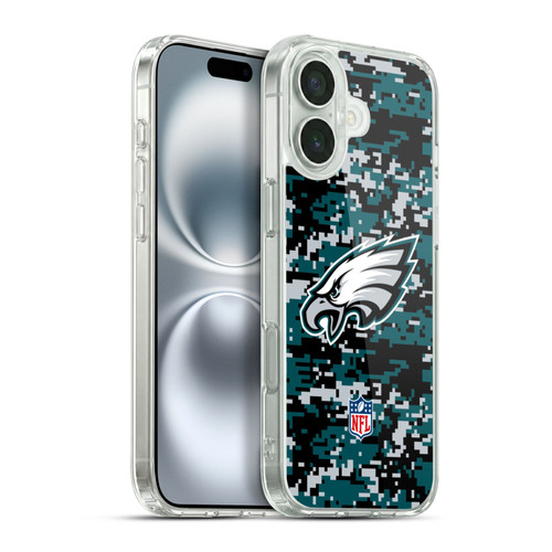 NFL Philadelphia Eagles Graphics Digital Camouflage Soft Gel Case for Apple iPhone 16 Plus & MagSafe