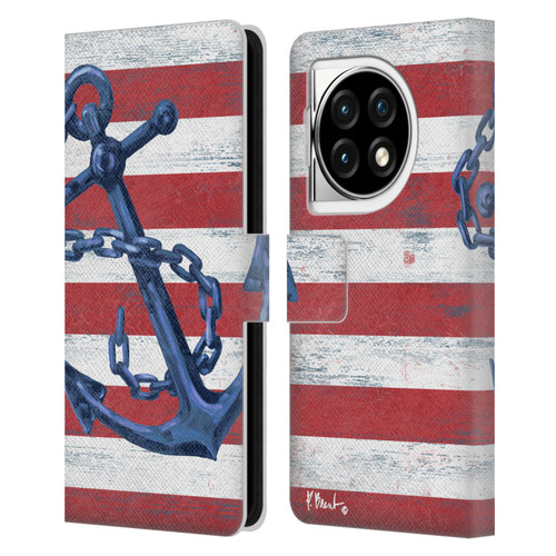 Paul Brent Nautical Westerly Anchor Leather Book Wallet Case Cover For OPPO OnePlus Ace 3 5G