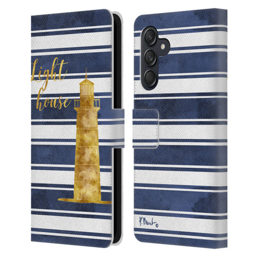 Paul Brent Nautical Lighthouse Leather Book Wallet Case Cover For Samsung Galaxy M55 5G