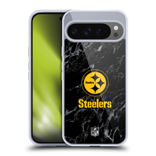 NFL Pittsburgh Steelers Graphics Coloured Marble Soft Gel Case for Google Pixel 9 Pro XL