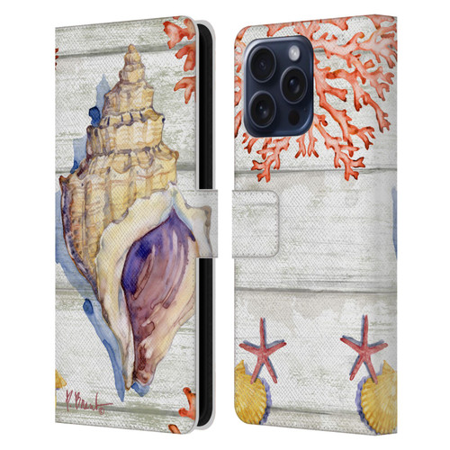 Paul Brent Ocean Bahia Shells Leather Book Wallet Case Cover For Apple iPhone 16 Pro Max