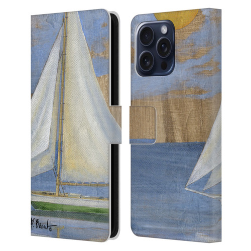 Paul Brent Ocean Serene Sailboat Leather Book Wallet Case Cover For Apple iPhone 16 Pro Max