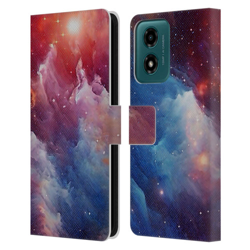 Cosmo18 Space Mysterious Space Leather Book Wallet Case Cover For Motorola Moto G04/G04s/G24 4G