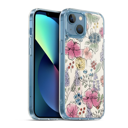 Anis Illustration Floral Pattern Wild Garden Soft Gel Case for Apple iPhone 13 Mini & MagSafe