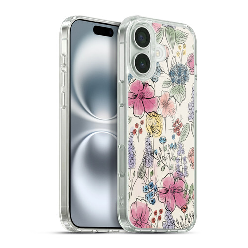 Anis Illustration Floral Pattern Wild Garden Soft Gel Case for Apple iPhone 16 Plus & MagSafe