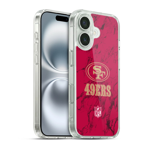 NFL San Francisco 49ers Graphics Coloured Marble Soft Gel Case for Apple iPhone 16