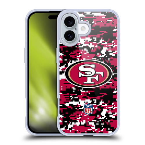 NFL San Francisco 49ers Graphics Digital Camouflage Soft Gel Case for Apple iPhone 16