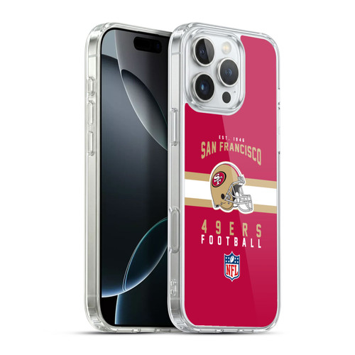 NFL San Francisco 49ers Graphics Helmet Typography Soft Gel Case for Apple iPhone 16 Pro Max