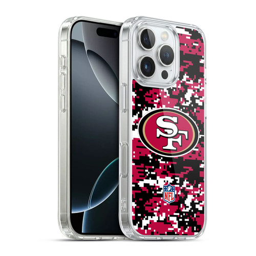NFL San Francisco 49ers Graphics Digital Camouflage Soft Gel Case for Apple iPhone 16 Pro