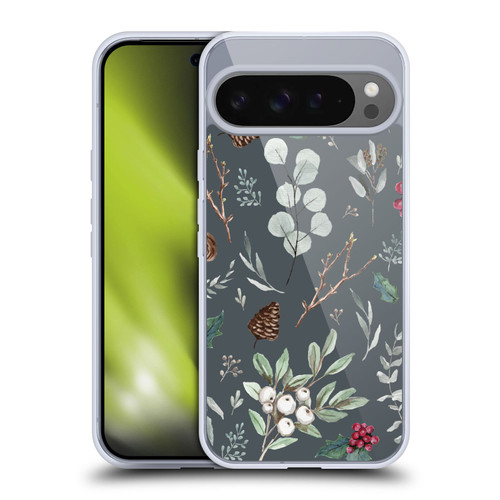 Anis Illustration Floral Pattern Christmas Eucalyptus Blue Soft Gel Case for Google Pixel 9 Pro XL