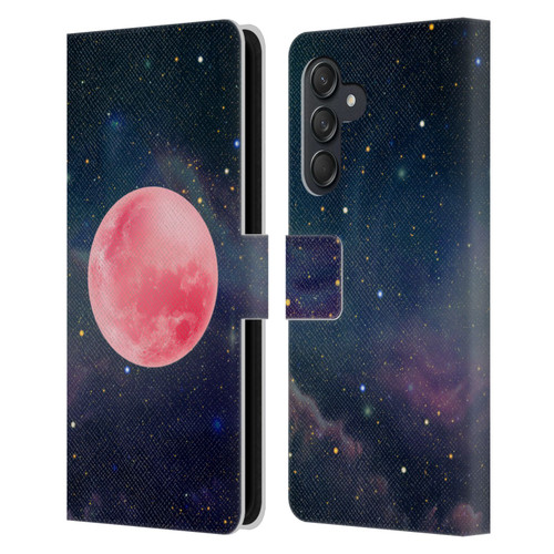 Cosmo18 Space Pink Moon Leather Book Wallet Case Cover For Samsung Galaxy M55 5G