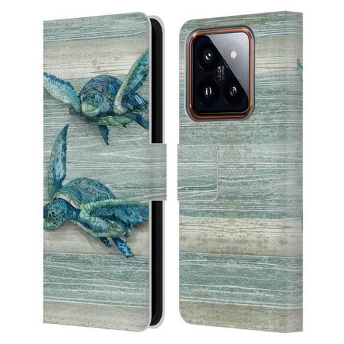 Paul Brent Sea Creatures Turtle Leather Book Wallet Case Cover For Xiaomi 14