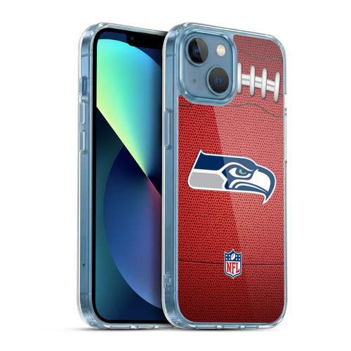 NFL Seattle Seahawks Graphics Football Soft Gel Case for Apple iPhone 13 Mini