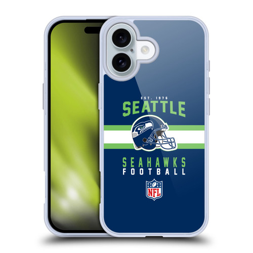 NFL Seattle Seahawks Graphics Helmet Typography Soft Gel Case for Apple iPhone 16 NFL Seattle Seahawks Graphics Helmet Typography Soft Gel Case for Apple iPhone 16