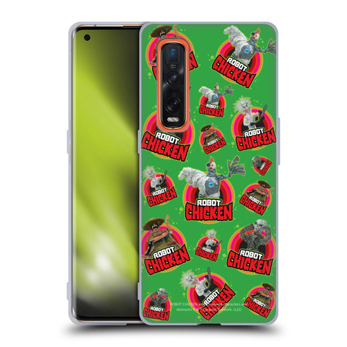 Robot Chicken Graphics Icons Soft Gel Case for OPPO Find X2 Pro 5G