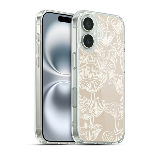 Anis Illustration Mix Pattern Mushrooms Neutrals Soft Gel Case for Apple iPhone 16 & MagSafe
