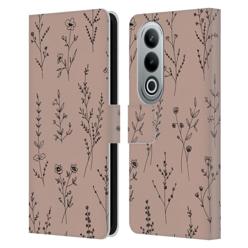Anis Illustration Wildflowers Blush Pink Leather Book Wallet Case Cover For OPPO OnePlus Ace 3V 5G