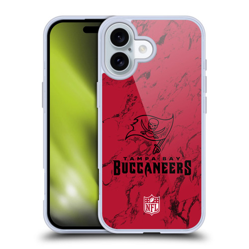 NFL Tampa Bay Buccaneers Graphics Coloured Marble Soft Gel Case for Apple iPhone 16