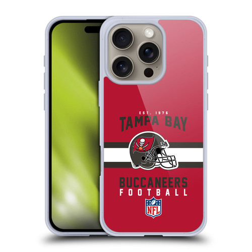 NFL Tampa Bay Buccaneers Graphics Helmet Typography Soft Gel Case for Apple iPhone 16 Pro