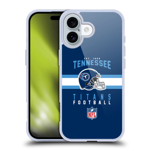 NFL Tennessee Titans Graphics Helmet Typography Soft Gel Case for Apple iPhone 16