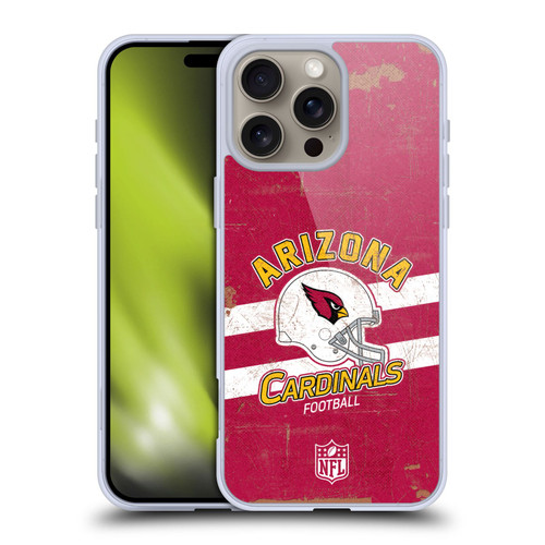 NFL Arizona Cardinals Logo Art Helmet Distressed Soft Gel Case for Apple iPhone 16 Pro Max