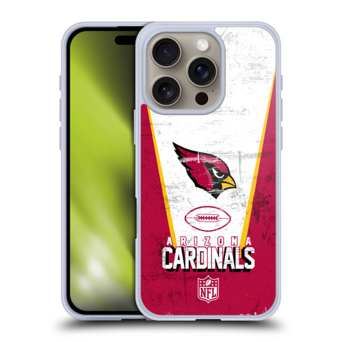 NFL Arizona Cardinals Logo Art Banner Soft Gel Case for Apple iPhone 16 Pro