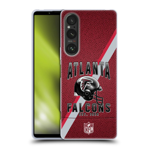NFL Atlanta Falcons Logo Art Football Stripes Soft Gel Case for Sony Xperia 1 V 5G