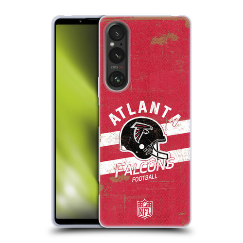NFL Atlanta Falcons Logo Art Helmet Distressed Soft Gel Case for Sony Xperia 1 V 5G