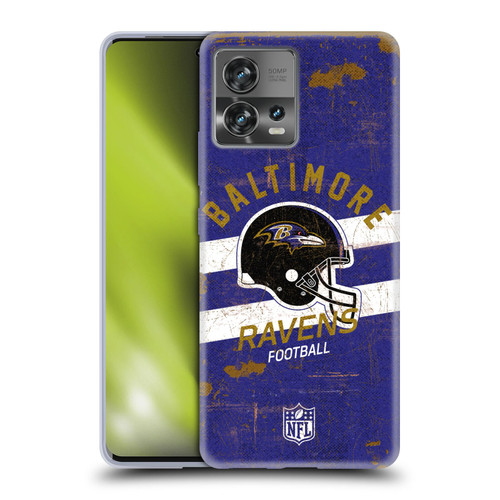 NFL Baltimore Ravens Logo Art Helmet Distressed Soft Gel Case for Motorola Moto Edge 30 Fusion