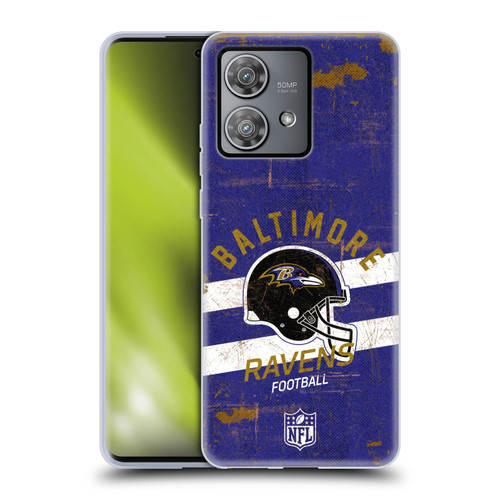 NFL Baltimore Ravens Logo Art Helmet Distressed Soft Gel Case for Motorola Edge 40 Neo 5G