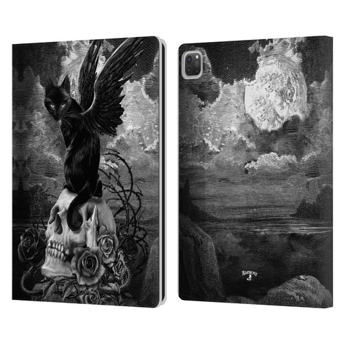 Alchemy Gothic Cats Nine Lives Of Poe Skull Leather Book Wallet Case Cover For Apple iPad Pro 13 M4 2024